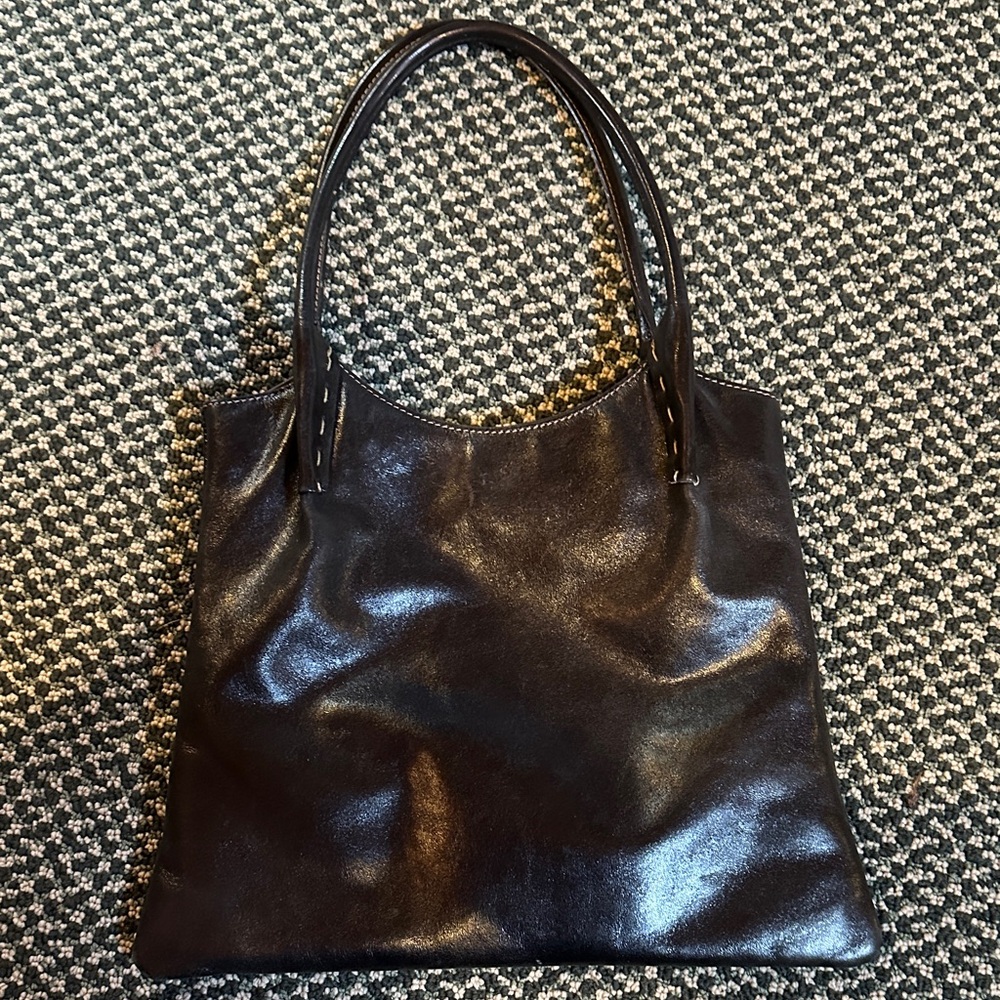 Chic Black Leather Tote Bag